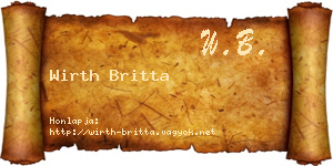Wirth Britta névjegykártya